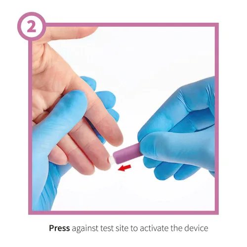 Vista 5 de ONE-CARE Lancetas de seguridad, activadas por contacto, 28G x 0.071 in, caja de 100, pruebas de diabetes, estéril, de un solo uso (28G x 0.071 in)