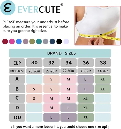 Vista 6 de Evercute Racerback Sports Bras Padded Y Racer Back Cropped Bras for Yoga Workout Fitness Low Impact