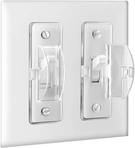Vista 7 de Roxiuc Protector de interruptor – Protector de cubierta para interruptor de luz – A prueba de niños – Transparente (4 piezas) – Compatible