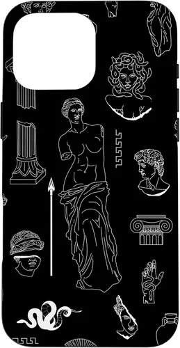 Vista 19 de Ancient Greece Statues Greek Aesthetic Black Case for iPhone 17