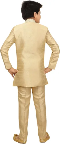 Vista 2 de AHHAAAA Kids Ethnic Indo Western Sherwani and Pyjama Set for Boys 4111