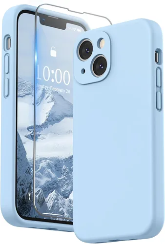 Vista 29 de SURPHY Funda compatible con iPhone 13 Mini con protector de pantalla, (protección de cámara y forro de microfibra suave), funda de silicona líquida