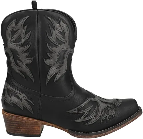 Vista 3 de ROPER Mujeres Amelia Snip Toe Western Cowboy Botas Tobillo Tacón Bajo 1-2" - Marrón