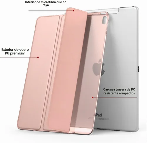 Vista 7 de Funda MoKo ultra fina con soporte inteligente para iPad Pro 10.5 2017 - Tablet matriz, 1-Oro Rosa Funda de soporte delgada y ligera con protector
