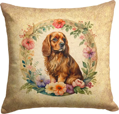 Vista 59 de Caroline's Treasures DAC2072PW1414 Affenpinscher and Flowers - Almohada decorativa de tela, lavable a máquina, para interiores y exteriores