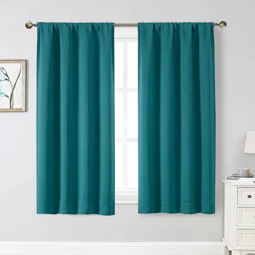 Vista 157 de Cortinas opacas para dormitorio, sala de estar, juego de 2 paneles de 54 pulgadas de largo, cortinas de oscurecimiento de habitación con aislamiento
