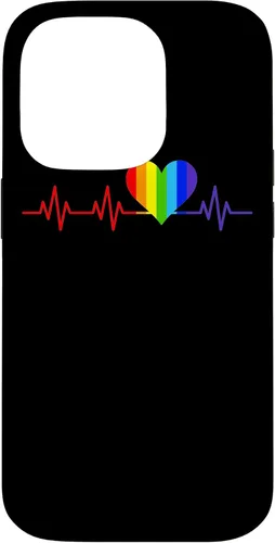 Vista 17 de Gay EKG Pulse Heartbeat Pride Flag y Queer LGBTQ Rainbow Case para iPhone 17