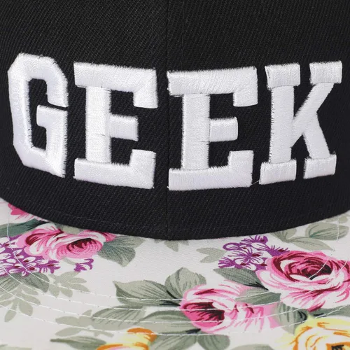 Vista 5 de ZLYC - Gorra de béisbol para mujer con impresión Tropical Floral neón con palabra Bordada - Snapback