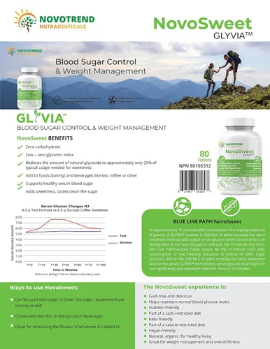 Vista 3 de NovoSweet Glyvia 80 tabletas edulcorante natural
