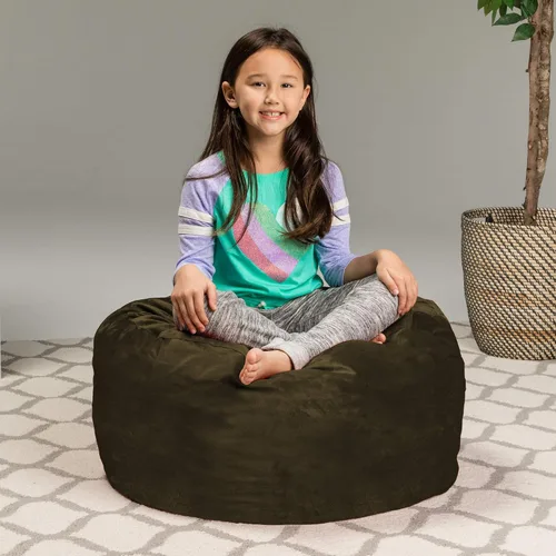 Vista 2 de Saco de sofá – Puff de felpa ultra suave para niños, con espuma viscoelástica y funda de micro-gamuza, mueble rellenos de espuma y accesorios