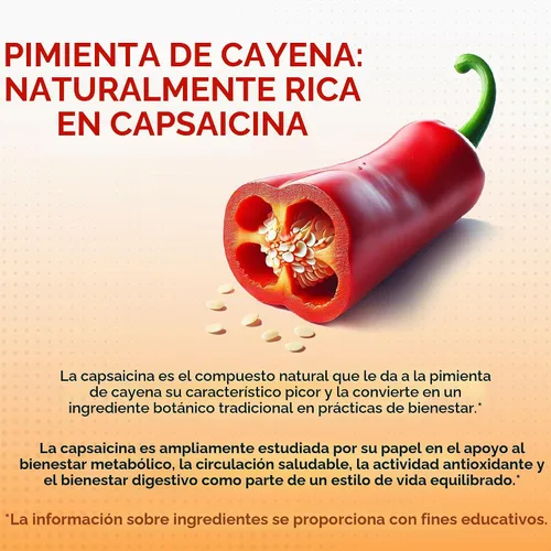 Vista 2 de Pimienta de Cayena, Jengibre, Cúrcuma, Berberina - Digestión, Apoyo para la Salud Intestinal