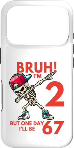 Vista 29 de Bruh I'm 2 But One-Day I'll Be 67 Retro 2nd Birthday Kids Case for iPhone XR
