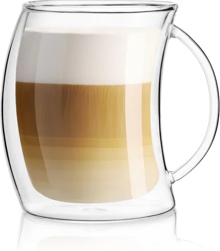 Vista 3 de JoyJolt Caleo Collection - Tazas de café de vidrio con aislamiento de doble pared (juego de 2) -13 onzas