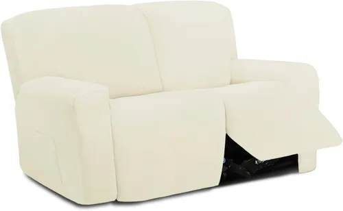 Vista 42 de Easy-Going - Funda elástica de microfibra para sofá reclinable seccional, suave vellón ajustable a tu sofá de 2 cuerpos, lavable, protector