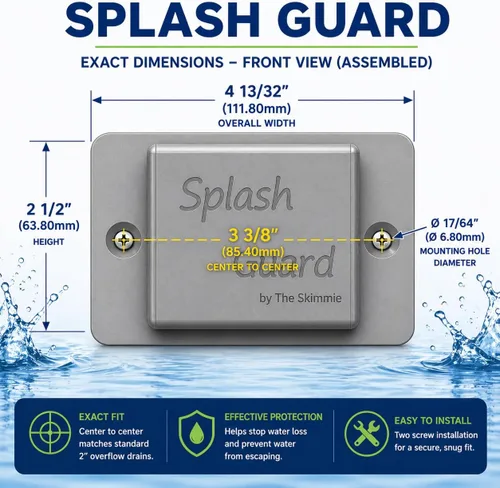 Vista 4 de The Skimmie Protector contra salpicaduras, reduce la pérdida de agua con protector contra salpicaduras para piscinas, fácil de instalar y reemplazo