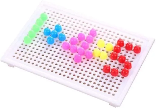 Vista 9 de ibasenice 93pcs Mushroom Puzzle Peg Board for Kids Puzzels Kids Pegboard Jigsaw Mushroom Nail Jigsaw Pegboard Three-Dimensional Plug Board Child