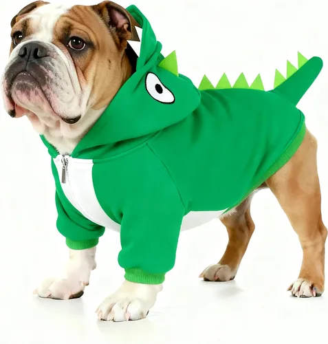 Vista 7 de iChoue - Disfraces para perros, suéteres divertidos, abrigos de invierno, sudaderas con capucha, Frenchie Pitbull Corgi, Pug Inglés, cachorro, S