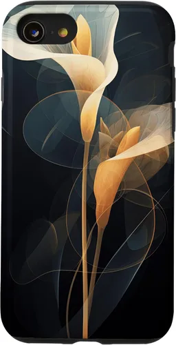 Vista 18 de Elegant Minimalist Calla Lily Abstract Dots Lines Background Case for iPhone 16