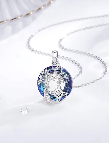 Vista 8 de INFUSEU Regalos de bruja mística para mujeres, collares de pentagrama con nudo de triple luna diosa Lilith Hécate Phoenix