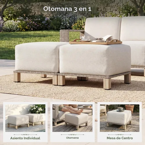 Vista 5 de Aoxun Juego de muebles de patio con cojines de 10 pulgadas de grosor