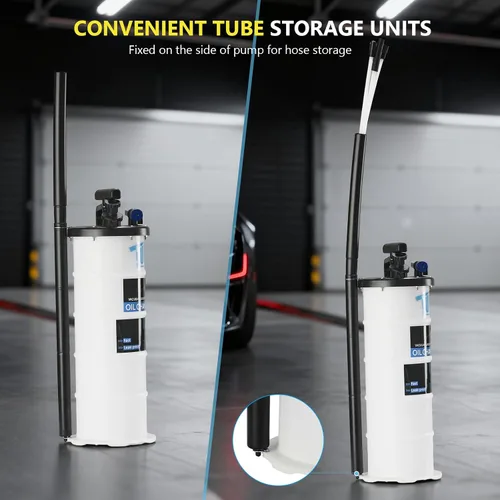 Vista 9 de TUFFIOM Bomba extractora de aceite de 6.5L, extractor de líquido de vacío neumático/manual para cambio de aceite automotriz, camión, cortacésped