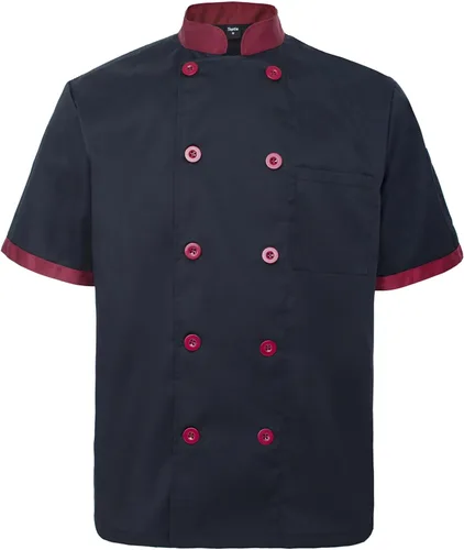 Vista 18 de TopTie - Bata de chef unisex de manga corta Negro