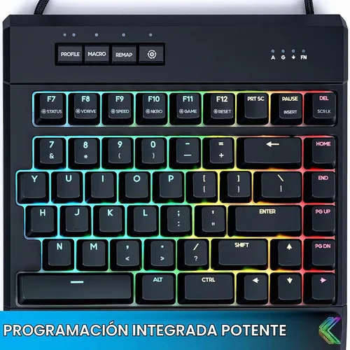 Vista 9 de KINESIS Freestyle Edge RGB Plus Split Teclado mecánico Interruptores lineales Hotswap RGB Ergonómico Soporte de palma desmontable