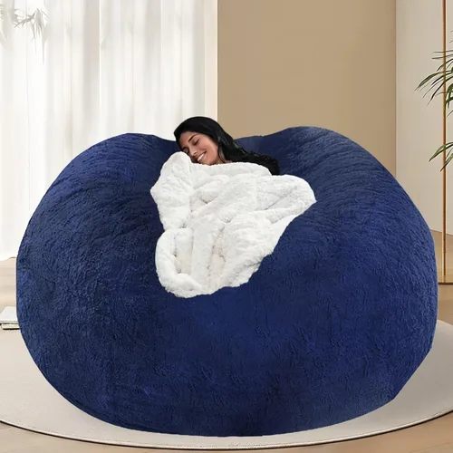 Vista 40 de BCU Funda para Silla Puf Ultra Suave Esponjosa de Piel Sintética Falsa Funda para Puf de Felpa Funda para Sillas de Sala de Estar para Adultos