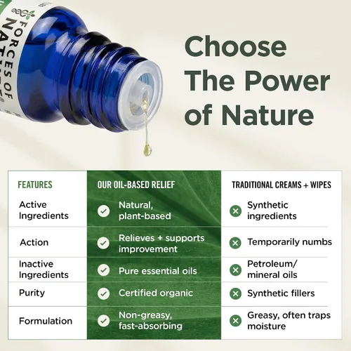 Vista 6 de Forces of Nature Control de Hemorroides de Fuerza Extra, Medicina Homeopática Orgánica con Hamamelis, Castaña de Indias y Aceites Esenciales