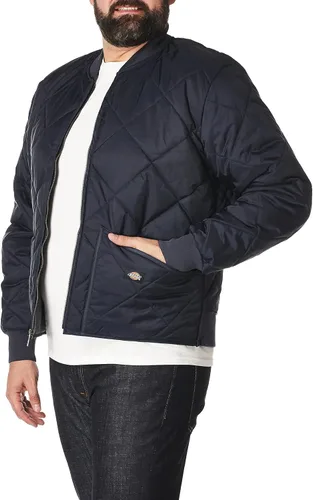 Vista 3 de Dickies Chaqueta de nylon acolchado con patrón de rombos resistente al agua para hombre