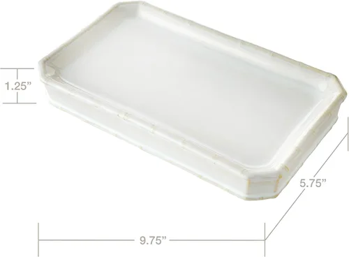 Vista 11 de SKL Home Vern Yip - Bandeja de celosía de bambú, color blanco