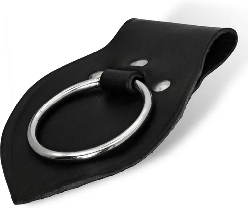 Vista 7 de Armory Replicas - Soporte de hacha de batalla vikingo medieval forjado a mano - Funda de cinturón de arma de cuero bovino funcional para disfraz
