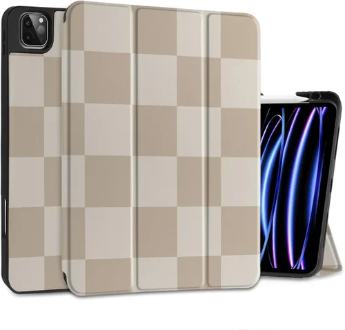 Vista 9 de DONGKE Funda para iPad Pro de 12.9 pulgadas 6ª generación 2022, soporte para lápiz integrado + soporte triple + encendido automático/apagado + funda