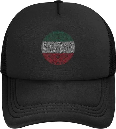 Vista 2 de Gorra de béisbol mexicana mexicana de malla sólida para papá, camionero, visera plana, ajustable, para hombres y mujeres, deportes al aire libre