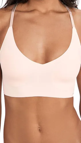 Vista 9 de Calvin Klein Women's Invisibles Comfort Lightly Lined Seamless Wireless Triangle Bralette Bra Crema Amatista