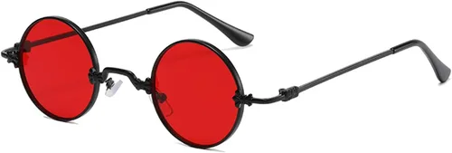 Vista 9 de J&L Glasses Gafas de sol redondas Steampunk estilo círculo Hippie Gafas Marco de metal 8087
