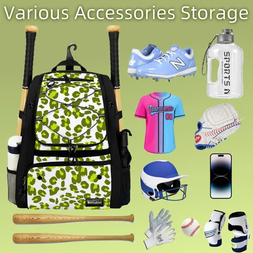 Vista 37 de Bolsa de béisbol juvenil con compartimento ventilado para zapatos, bolsa de bate de sóftbol para guantes de bateo, casco, equipo de teeball