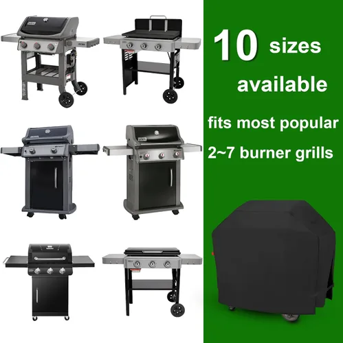 Vista 8 de Cubierta de parrilla pequeña impermeable para exteriores para Weber Spirit 210 Series (E 210, S 210, E 215), Charbroil, Kenmore Grills, cubierta