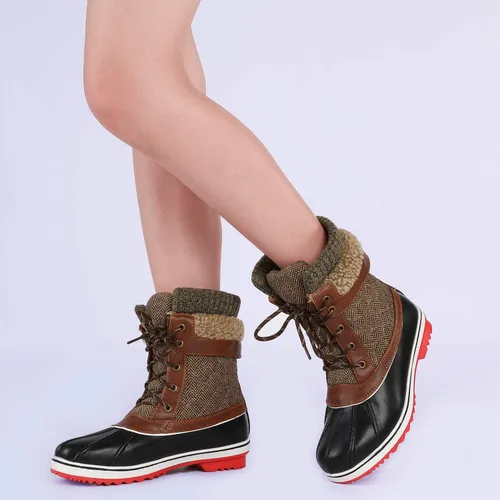 Vista 7 de DREAM PAIRS Botas de nieve de invierno para mujer