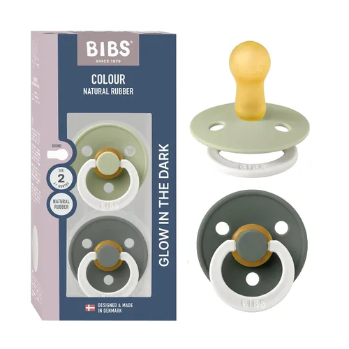 Vista 56 de BIBS - Paquete de 2 chupetes para bebés, goma natural libre de bisfenol A (BPA), hechos en Dinamarca, para niños de 0-6 meses, azul pastel
