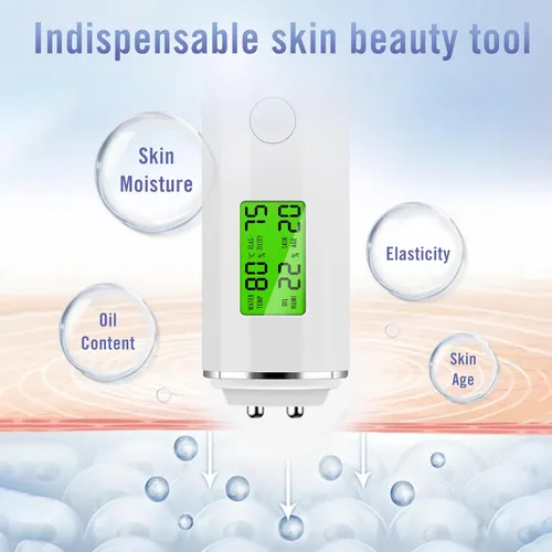 Vista 4 de Analizador de contenido de aceite de piel de precisión digital LCD, probador de humedad, detector de monitor de piel, herramienta de cuidado facial