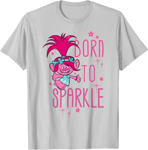 Vista 73 de DreamWorks Trolls Camiseta Born to Sparkle Negro