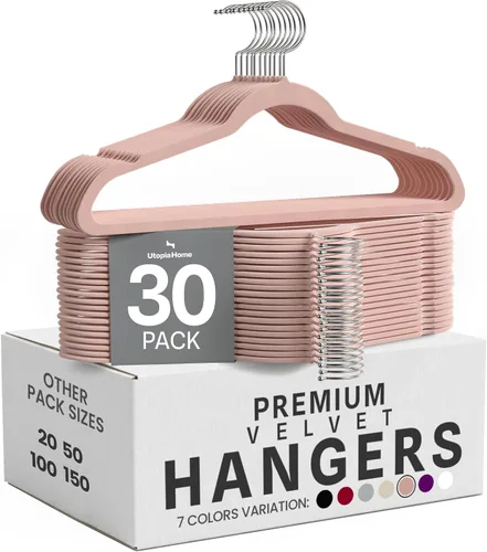 Vista 36 de Utopia Home - Perchas de terciopelo, color negro, paquete de 20 Luxury Non-Slip Slim Pant & Coat Hangers Strong Space-Saving Clothes Hangers