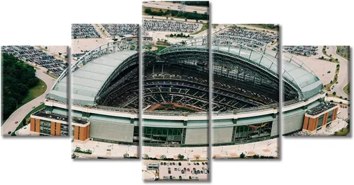 Vista 43 de Busch Stadium Baseball Home Decor St. Louis, Missouri Cityscape - Pósteres e impresiones artísticas de pared de 5 piezas de estadios de béisbol