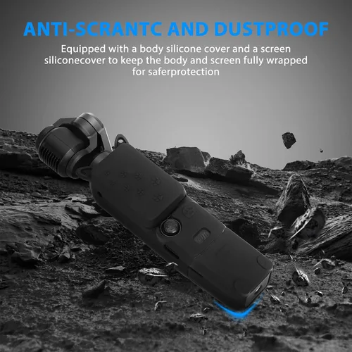 Vista 6 de Funda de silicona Pocket 3, protector de lente resistente a los arañazos, compatible con DJI OSMO Pocket 3 Creator Combo Accesorios (azul claro)