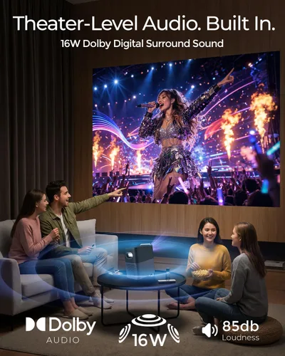 Vista 3 de TCL Proyector inteligente A1s compatible con 4K, 600 lúmenes ISO, compatible con Google TV y Netflix, WiFi y Bluetooth, enfoque automático Keystone
