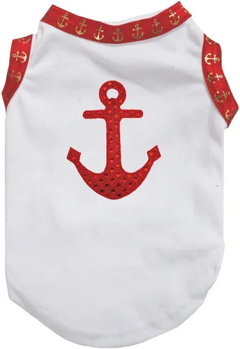 Vista 2 de Petitebella Sailor Anchor - Camisa para perro (azul/blanco, talla XS)