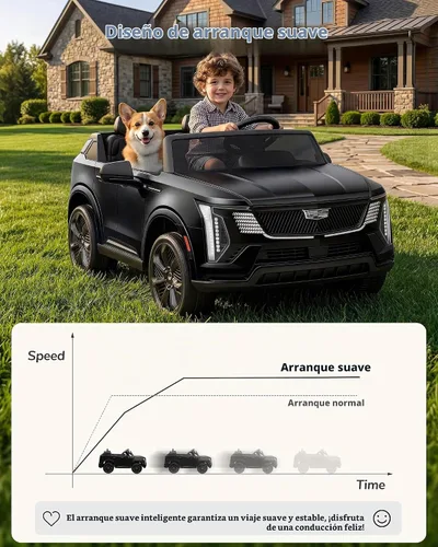 Vista 9 de Firstness Cadillac Escalade IQ Ride on Car de 2 plazas, color negro