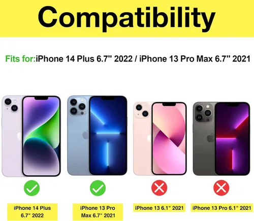 Vista 2 de ProCase Paquete de 2 protectores de pantalla de privacidad para iPhone 14 Plus iPhone 13 Pro Max, protector de pantalla de vidrio templado oscuro 9H
