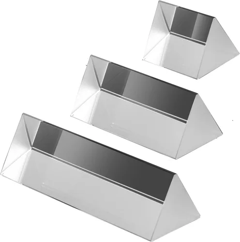 Vista 6 de Prisma triangular de vidrio óptico Amlong Crystal de 2.5 pulgadas para la enseñanza del espectro de luz, 60 mm